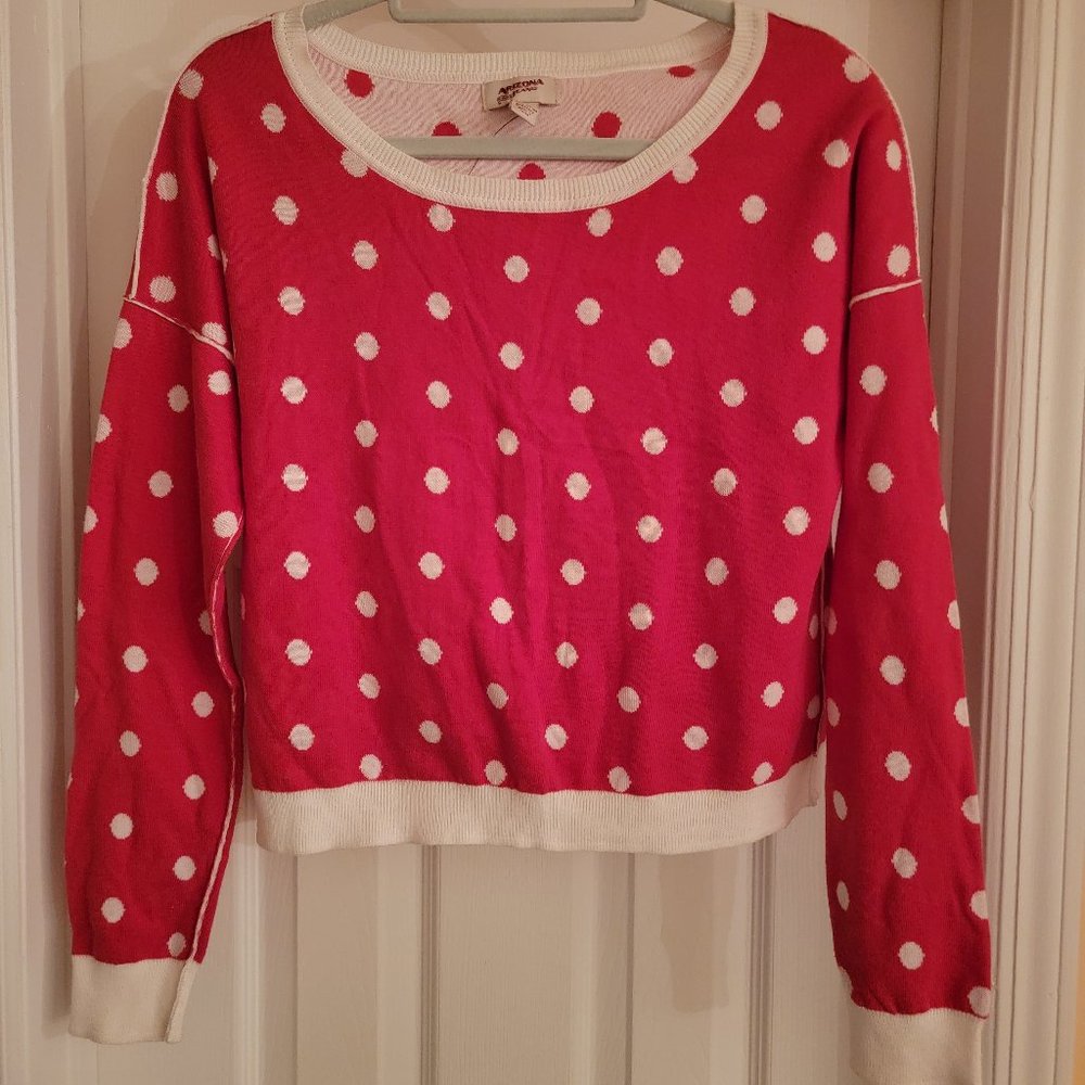 Arizona Jean Junior Polka Dot Knit Top, Size M, NWOT